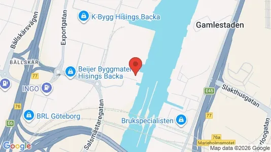 Industrilokaler att hyra i Göteborg Östra - kort over placeringen