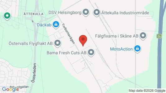 Industrilokaler att hyra i Helsingborg - kort over placeringen