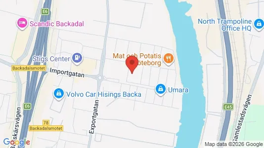 Lagerlokaler att hyra i Göteborg Östra - kort over placeringen