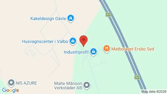 Lagerlokaler att hyra i Gävle - kort over placeringen