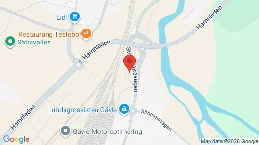 Lagerlokaler att hyra i Gävle - kort over placeringen