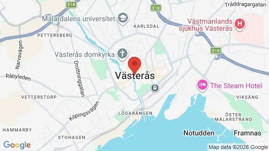 Kontorslokaler att hyra i Västerås - kort over placeringen