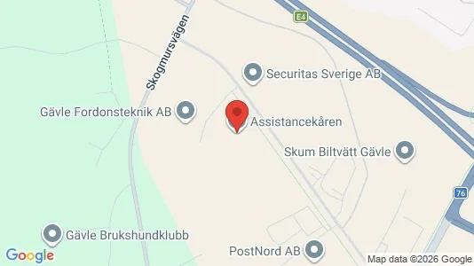 Lagerlokaler att hyra i Gävle - kort over placeringen