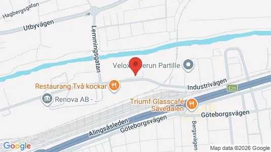 Lagerlokaler att hyra i Partille - kort over placeringen