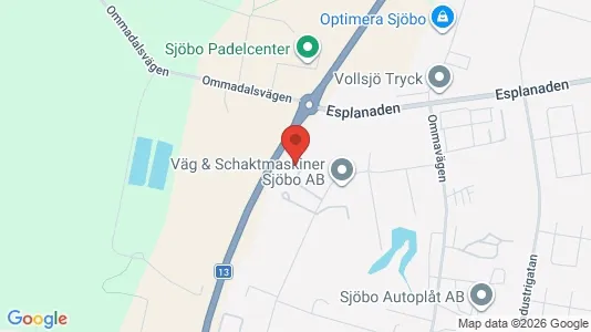 Lagerlokaler att hyra i Sjöbo - kort over placeringen