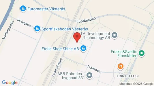 Industrilokaler att hyra i Västerås - kort over placeringen