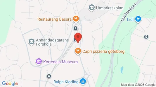 Lagerlokaler att hyra i Göteborg Östra - kort over placeringen