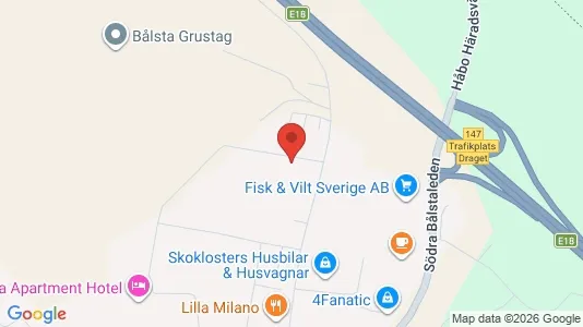 Lagerlokaler att hyra i Håbo - kort over placeringen