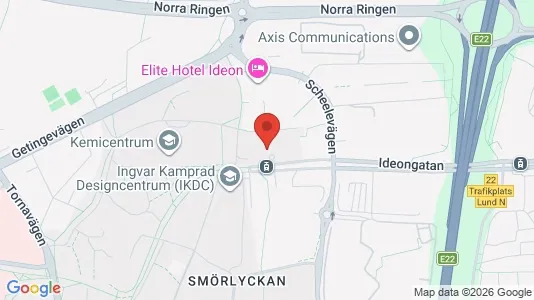 Lagerlokaler att hyra i Lund - kort over placeringen