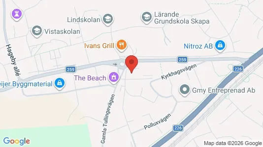Industrilokaler att hyra i Huddinge - kort over placeringen