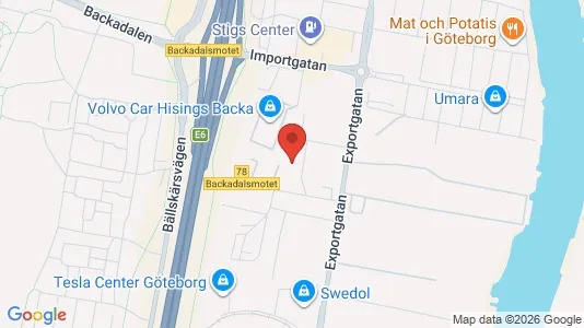 Lagerlokaler att hyra i Göteborg Östra - kort over placeringen