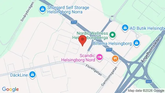 Lagerlokaler att hyra i Helsingborg - kort over placeringen