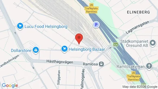 Lagerlokaler att hyra i Helsingborg - kort over placeringen