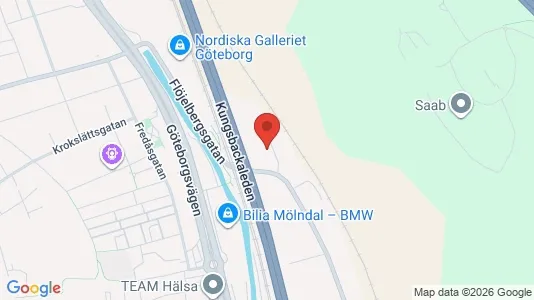 Kontorslokaler att hyra i Mölndal - kort over placeringen