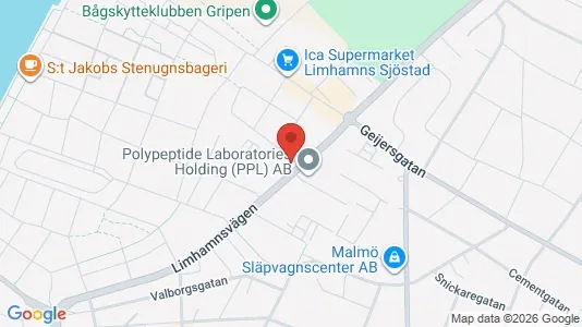 Lagerlokaler att hyra i Limhamn/Bunkeflo - kort over placeringen