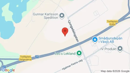 Kontorslokaler att hyra i Växjö - kort over placeringen