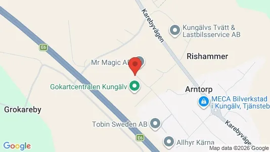 Lagerlokaler att hyra i Kungälv - kort over placeringen
