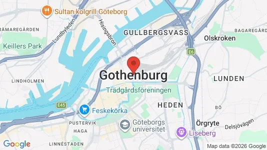 Lagerlokaler att hyra i Göteborg Östra - kort over placeringen