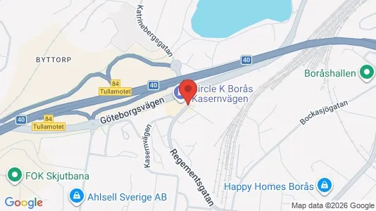 Lagerlokaler att hyra i Borås - kort over placeringen