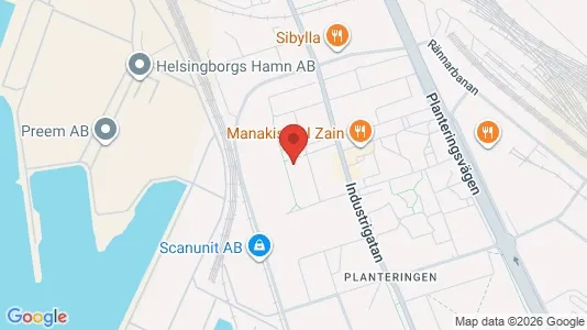 Lagerlokaler att hyra i Helsingborg - kort over placeringen