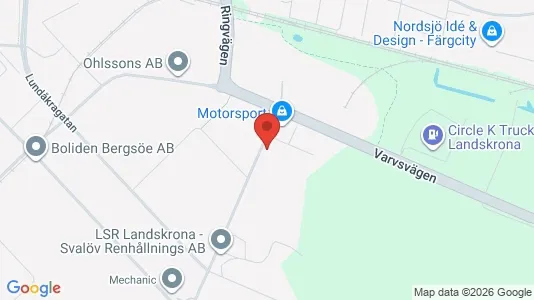 Lagerlokaler att hyra i Landskrona - kort over placeringen