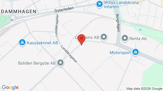 Lagerlokaler att hyra i Landskrona - kort over placeringen