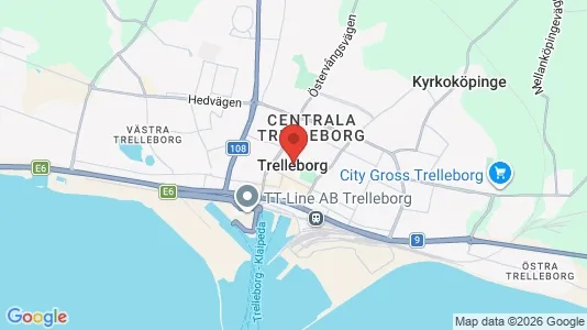 Lagerlokaler att hyra i Trelleborg - kort over placeringen