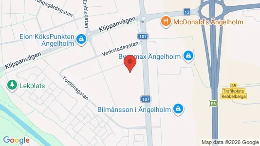 Lagerlokaler att hyra i Ängelholm - kort over placeringen