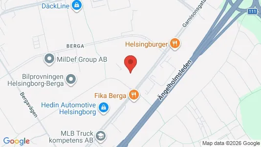Lagerlokaler att hyra i Helsingborg - kort over placeringen