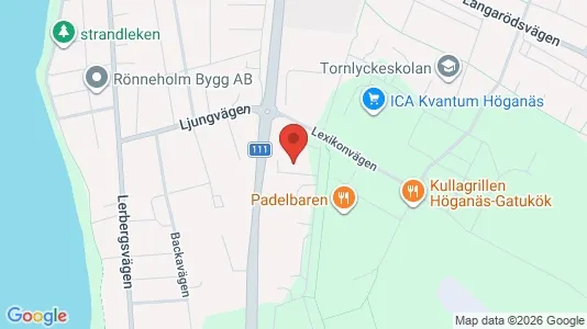 Lagerlokaler att hyra i Höganäs - kort over placeringen
