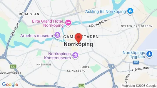 Lagerlokaler att hyra i Norrköping - kort over placeringen