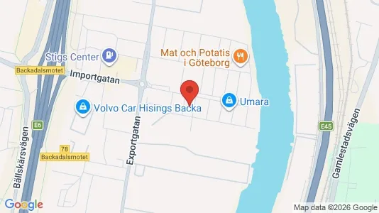 Lagerlokaler att hyra i Göteborg Östra - kort over placeringen
