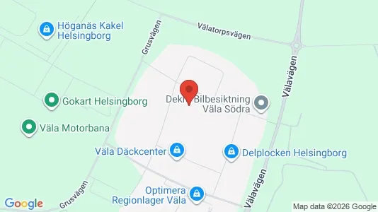 Lagerlokaler att hyra i Helsingborg - kort over placeringen