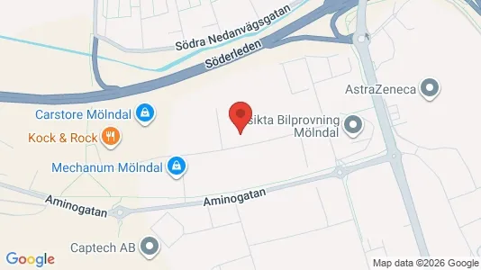 Kontorslokaler att hyra i Mölndal - kort over placeringen