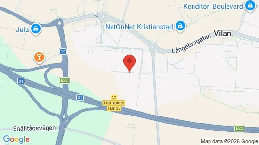 Lagerlokaler att hyra i Kristianstad - kort over placeringen
