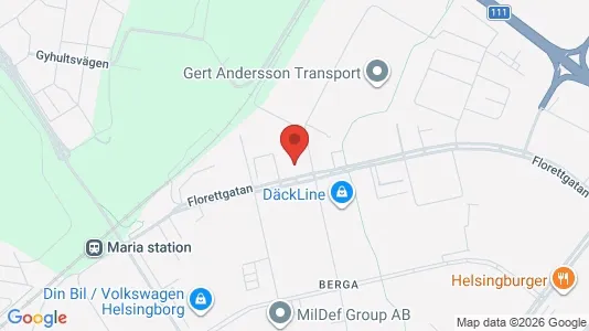 Industrilokaler att hyra i Helsingborg - kort over placeringen