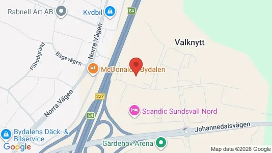Lagerlokaler att hyra i Sundsvall - kort over placeringen