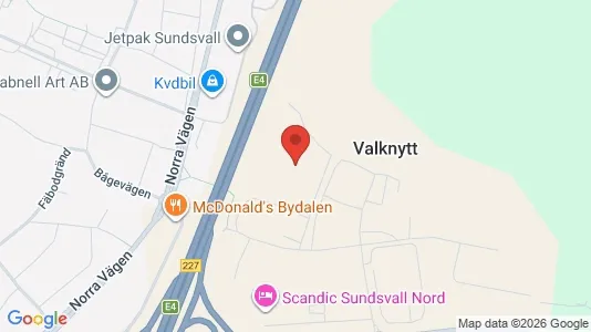 Kontorslokaler att hyra i Sundsvall - kort over placeringen