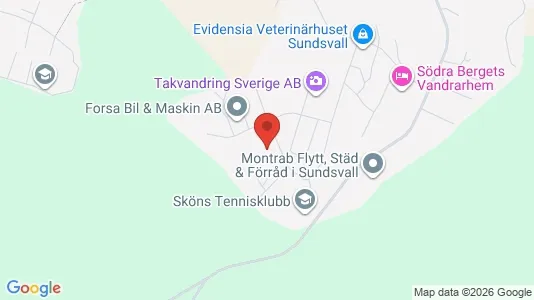 Industrilokaler att hyra i Sundsvall - kort over placeringen