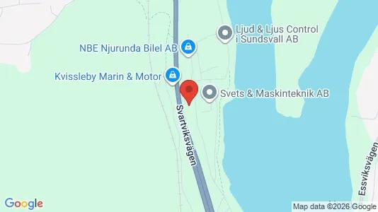 Industrilokaler att hyra i Sundsvall - kort over placeringen