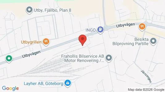 Lagerlokaler att hyra i Göteborg Östra - kort over placeringen