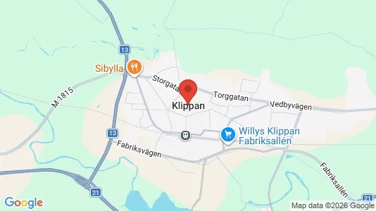 Lagerlokaler att hyra i Klippan - kort over placeringen