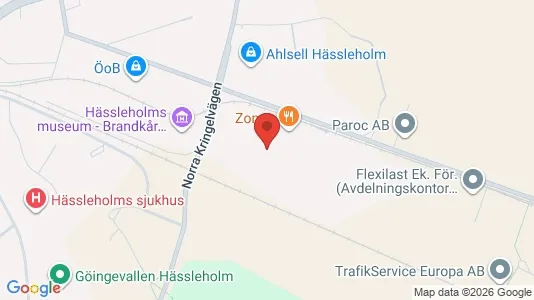 Industrilokaler att hyra i Hässleholm - kort over placeringen