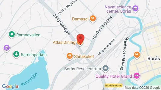 Industrilokaler att hyra i Borås - kort over placeringen
