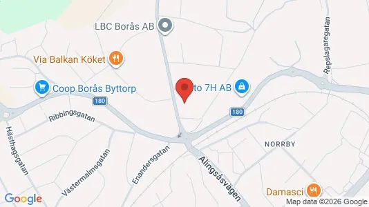 Lagerlokaler att hyra i Borås - kort over placeringen