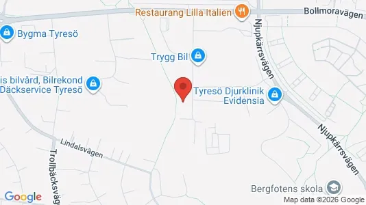 Lagerlokaler att hyra i Tyresö - kort over placeringen