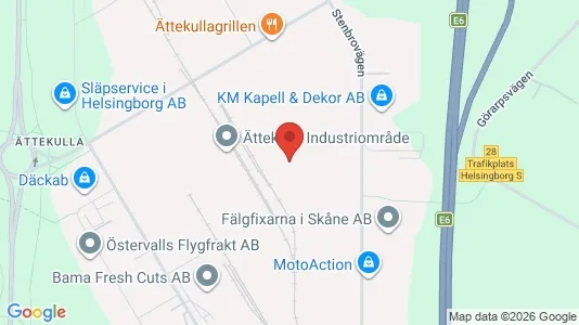 Lagerlokaler att hyra i Helsingborg - kort over placeringen