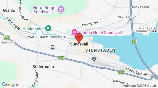 Kontorslokaler att hyra i Sundsvall - kort over placeringen