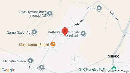 Lagerlokaler att hyra i Kungälv - kort over placeringen