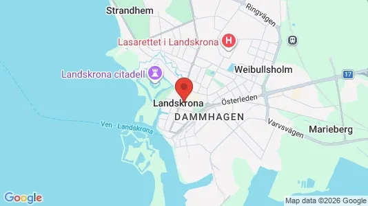 Lagerlokaler till försäljning i Landskrona - kort over placeringen